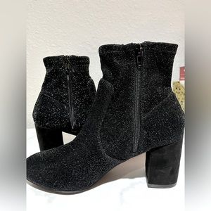 Mari A. Black Sparkly Ankle Boots